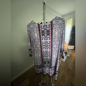 London Times 3/4 sleeve Purple and Pink dress size 12